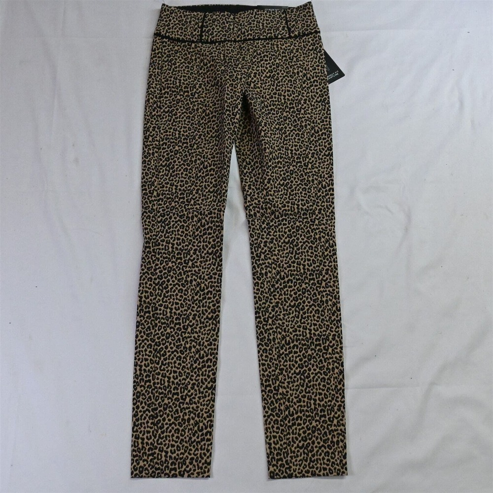 NEW Leighton XS Leopard Print Pull‎ On Skinny Stretch Dress Pants